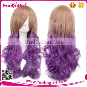 Japanese Long Human Curly Wigs Cosplay Full Lace Hair Wigs thumbnail-3
