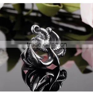 Latest Fashion Antique Stainless Steel Anchor Design Gey Men Ring thumbnail-4