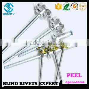 HIGH QUALITY OPEN END MANUFACTURER AL/ST BLIND PEEL TYPE RIVETS thumbnail-1