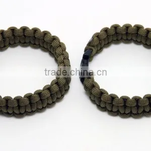 Handmade High Quality Useful Army Green 550 Paracord Survival Bracelet thumbnail-1
