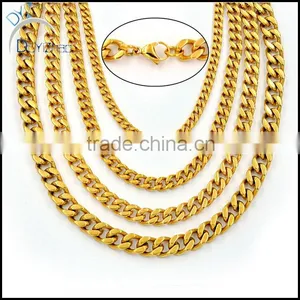 Stainless Steel Heavy Link Curb Cuban Chain Men Necklace thumbnail-1