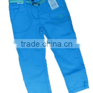 Aqua Kids Pants Childrens Denim Pants Baby Belted Trousers Twill Trousers Woven Pants thumbnail-1