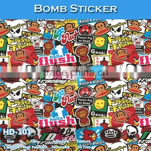 HD-105 CARLIKE Wholesale Bomb Vinyl Film Car PVC Sticker thumbnail-5