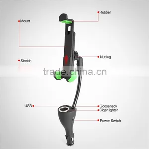 Universal Dual USB Port Car Charger Holder Cigarette Socket Suitable 4-6.3in Smartphone thumbnail-6