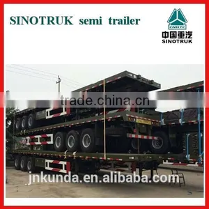 Tri Axle 40ft/20ft Container Flatbed Trailer With Container Lock thumbnail-1
