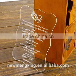 Laser Engrave Glass Wedding Invitation Cards thumbnail-1