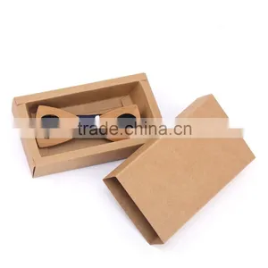 Wholesale Gift Set Handmade Mens Wooden/wood Bow Tie With Denim Fabric thumbnail-3