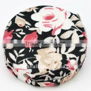Woven Cloth Woven Beads, Acrylic With Cloth, Black, Flat Round, 33x11mm, Hole: 3mm.(WOVE-R002-18) thumbnail-1