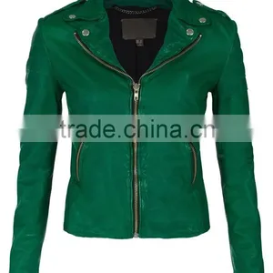 LADIES LEATHER BIKER JACKET thumbnail-1