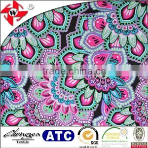 Shiny Nylon Lycra Printed Spandex Floral Printed Sportswear Fabric thumbnail-2