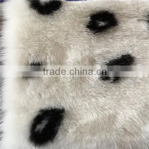 High Quality White and Black Polyester/ Acrylic Blend Faux Fur Fabric thumbnail-1