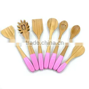 Bamboo Colorful Personalized Cute Kitchen Utensils thumbnail-1