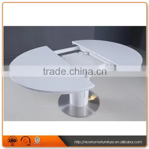 2016 New Designs White Light Expandable Round Dining Table thumbnail-3