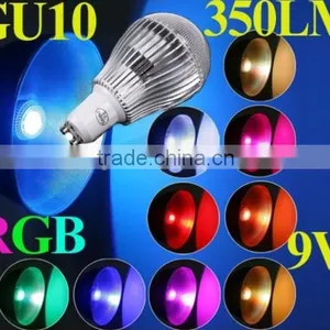 350LM RGB Led Lighting Colorful 9W B22 /E27/GU10 LED Bulb Lamp With Remote Control thumbnail-3