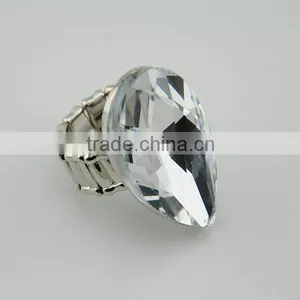 Fashion Wedding Ring Engagement Silver Nail Big Crystal Ring Design thumbnail-3