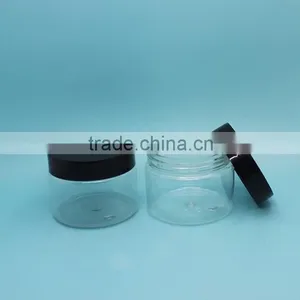 150ml Clear Cylinder Plastic PET Jars, 5 oz Plastic Cosmetic Jars Quality Choice thumbnail-1