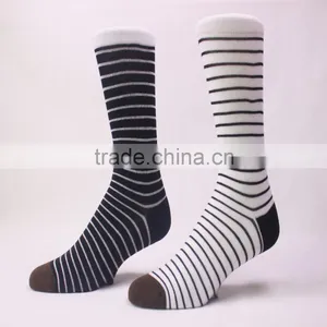 Colorful Thin Stripe Combed Cotton Knitting In Stock Dress Socks Quality Choice thumbnail-1