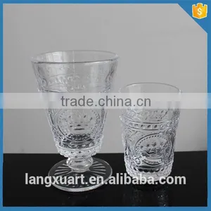 Pressed French Design Glass Wine Goblet thumbnail-1