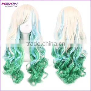 Cheap Hot Selling Brown With Pink Long Kinky Curly Wig thumbnail-4