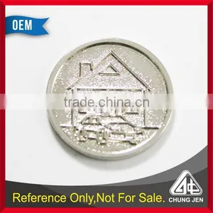 China Supplier Custom Embossed Cut Out Logo Trolley Metal Caddy Coin thumbnail-1