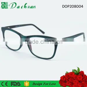 CP Injection Fake Acetate Old Fashion Wood Brush Optical Frames thumbnail-1