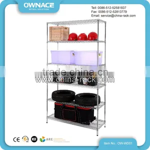 Chrome Wire Shelving Rack, Wire Shelf Storage, Chrome Shelving System thumbnail-1