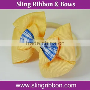 Lemon Ribbon Hair Band With Tartan thumbnail-1