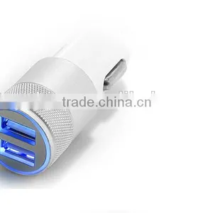 New Products for 2015 Double Dual Usb Car Charger for IPhone 6, for IPhone 6 Bullet Shape Metal Usb Car Charger thumbnail-3