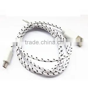 Fabric Braided Micro USB Cable Data Sync and Charger Cable for SAMSUNG HTC Android Phones thumbnail-2