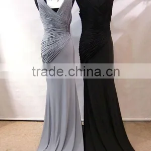 Sleeveless V Neck Cotton Long Maxi Dress Mother The Bride Dress thumbnail-5