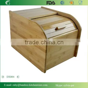 DX004/Bamboo Rice Holder Exquisite Bamboo Sliding Lid Rolltop Loaves Bread Box Storage Bin thumbnail-1