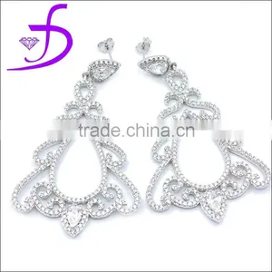2014 Wholesale CZ Jewelry Silver New Model Earrings thumbnail-1