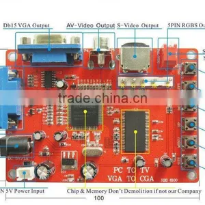 Factory Supply!Portable GGBS-8100 VGA to CGA / CVBS / S-VIDEO High Definition Converter Board thumbnail-1