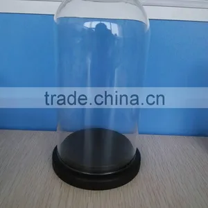 Clear Glass Bell Jar Dome With Wooden Base, Clear Bell Jars Glass Domes Wholesale thumbnail-2