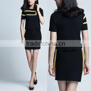 China Supplier Oem Service Latest Design Short Sleeve Ladies Knitted Sport Suits thumbnail-1