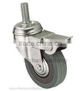 Light Duty Grey Rubber Wheel Fixed Casters thumbnail-3