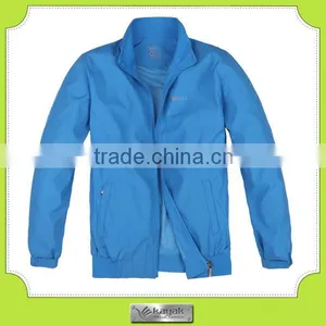 Cusmtom Royal Blue Men Fleece Lining Polyester Windproof Jacket thumbnail-2