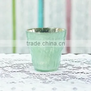 Mercury Glass Votive Candle Holder, 3.25 In. Tall, Mint Green thumbnail-1