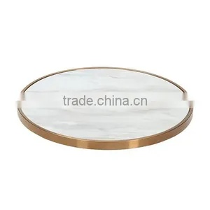 2016 Hot Sale Modern Furniture Custom Cut Carrara Marble Inlay Table Top Dining Table thumbnail-5