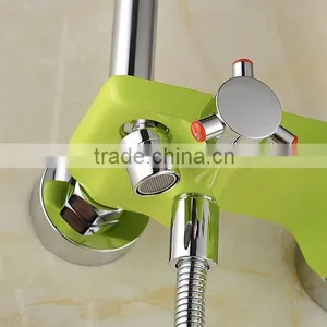 Colourful Baking Varnish Bath& Shower Rotate Faucet Set With ABS Plastic Rain Shower Head &hand Shower thumbnail-6