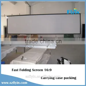 Aluminum Alloy Frame Fast Fold Screen Rear Front Easy Folding and Carrying Screen Fast Fold Projector Screen thumbnail-1