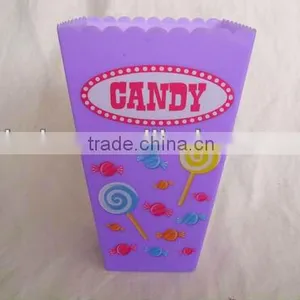 Square Plastic Popcorn Bucket Container thumbnail-1