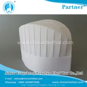 20cm Height Special White Round Top Cook Cap With Hook and Loop thumbnail-4