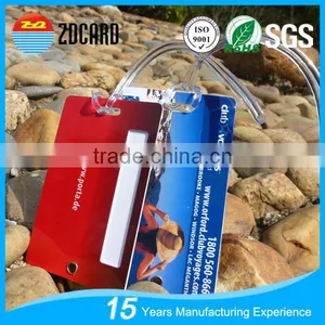 Double Sheets PVC Matte Luggage Tags With Hole, Eyelet and Transparent Strap thumbnail-4