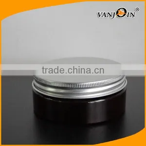 5 oz Amber Wide Mouth PET Plastic Jars With Metal Cap thumbnail-1