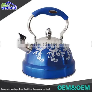 China Supplier Stainless Steel Color Coating Flower Tea Kettle With Silicone Handle thumbnail-1