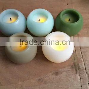 Round Ball Shaped Real Wax Candle Led Flicking Cotton Wick Candle Led Candle With Black Cotton Led Candle With Timer thumbnail-1
