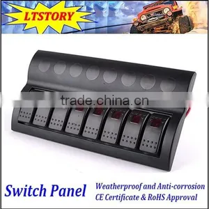MARINE BOAT SPLASHPROOF SWITCH PANEL 8 GANG thumbnail-1