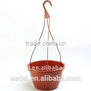 Custom Plastic Wall Mounted Hanging Self Watering Flower Pots With Hook thumbnail-1
