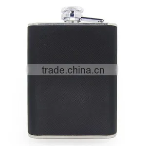 6 OZ Stainless Steel Wine Bottles Stick Black Twill Leather Cigarette Case thumbnail-4